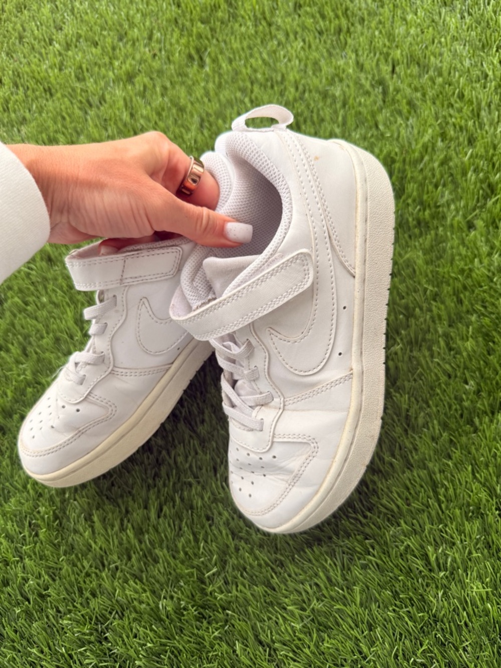 Nike White Kids Velcro Sneakers